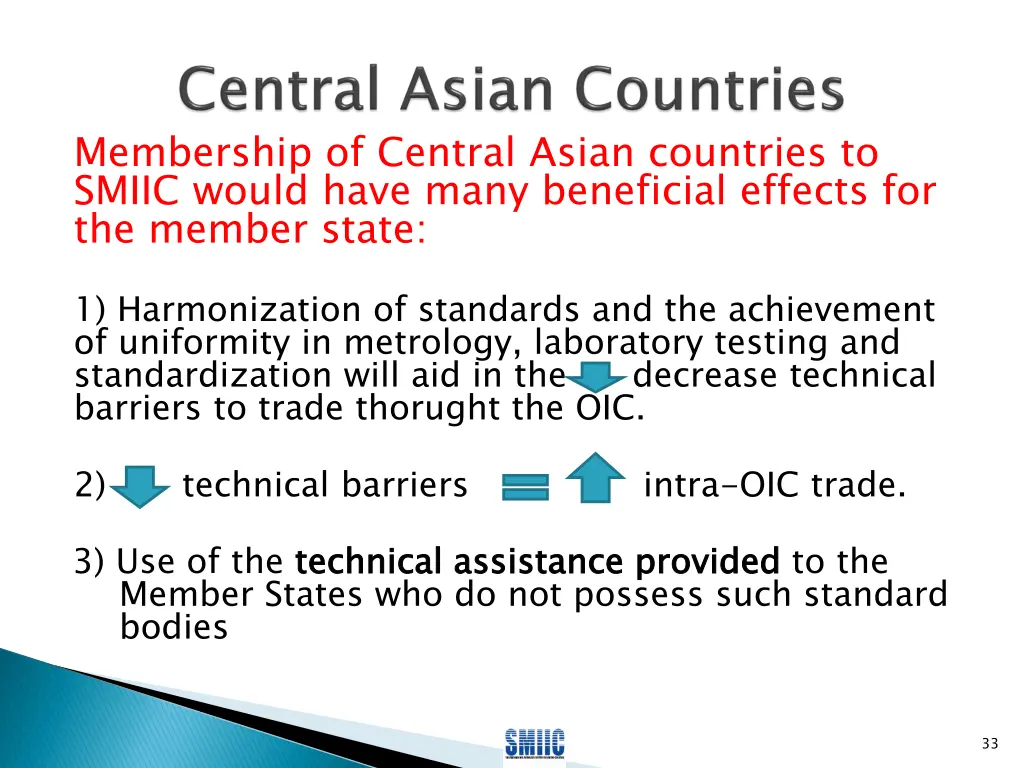 membership of central asian countries to smiic