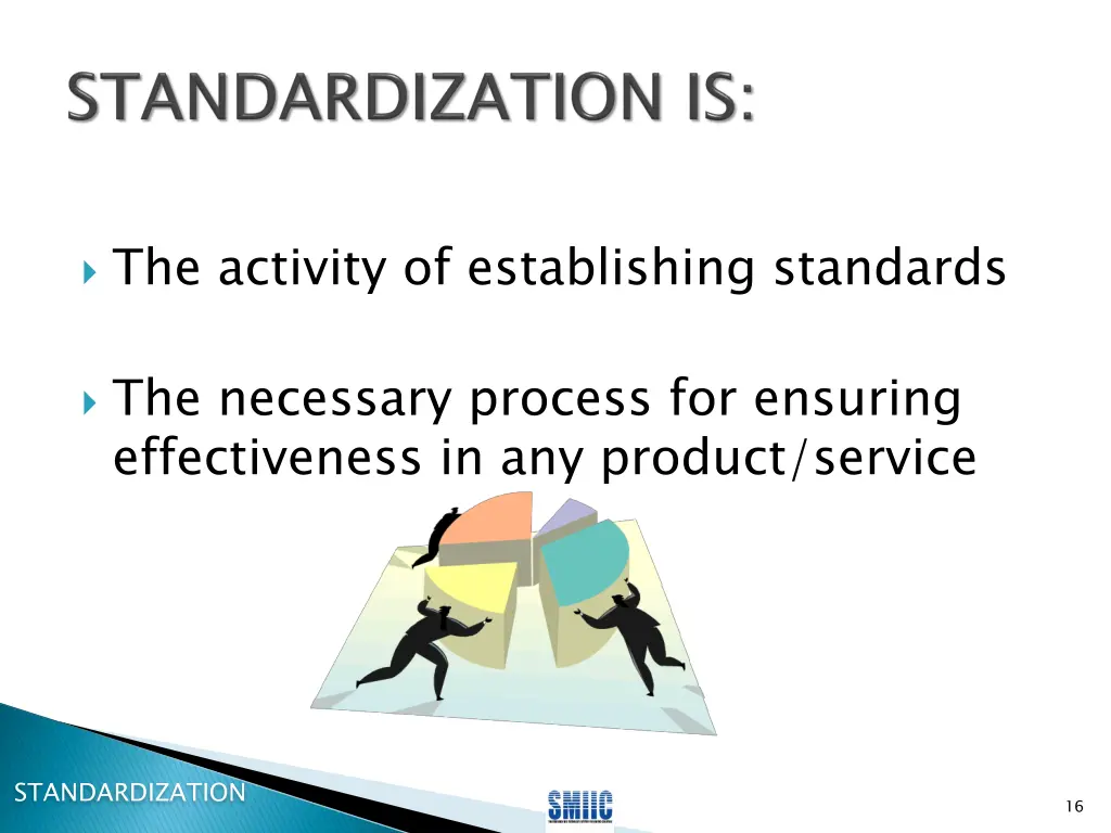 the activity of establishing standards