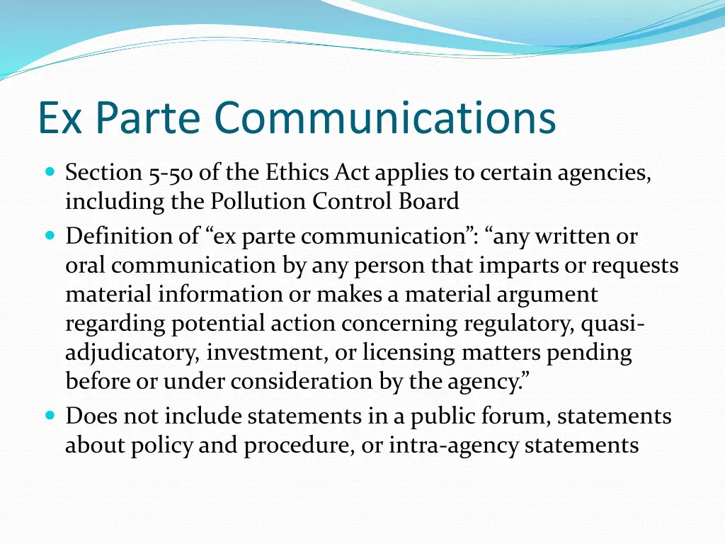 ex parte communications