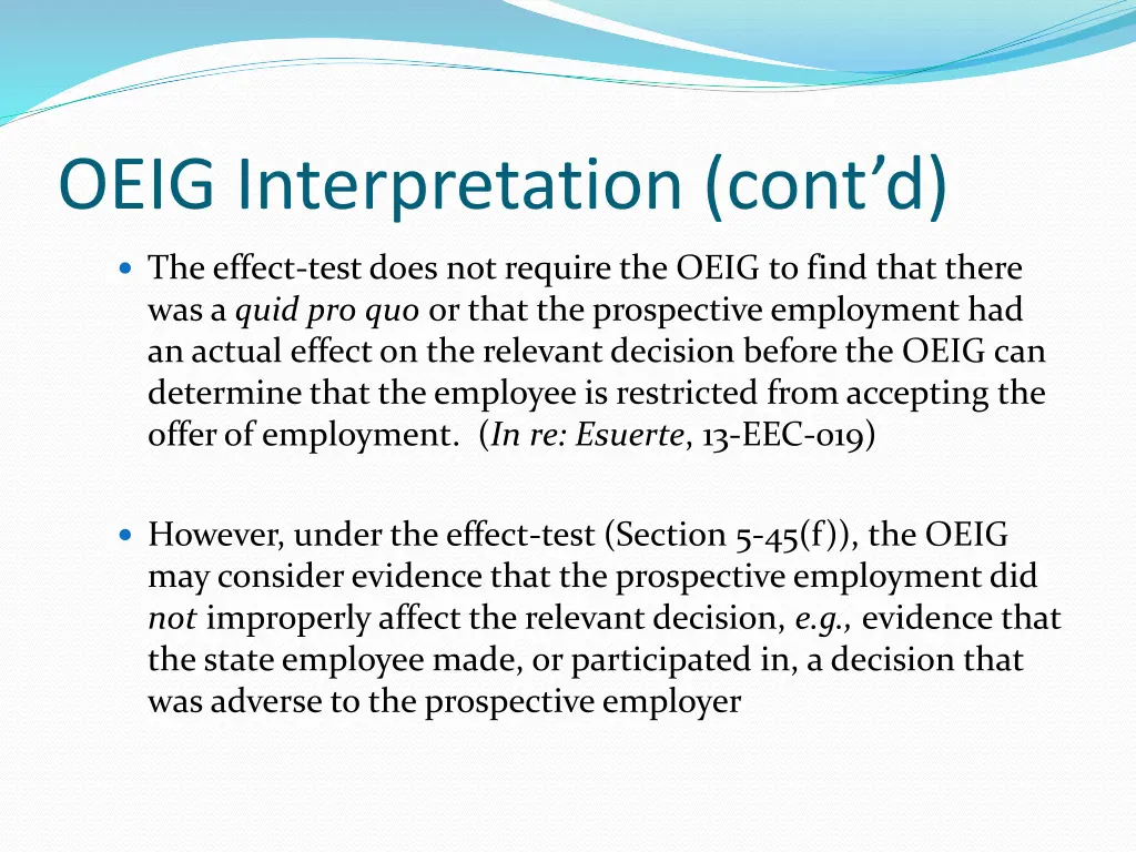 oeig interpretation cont d