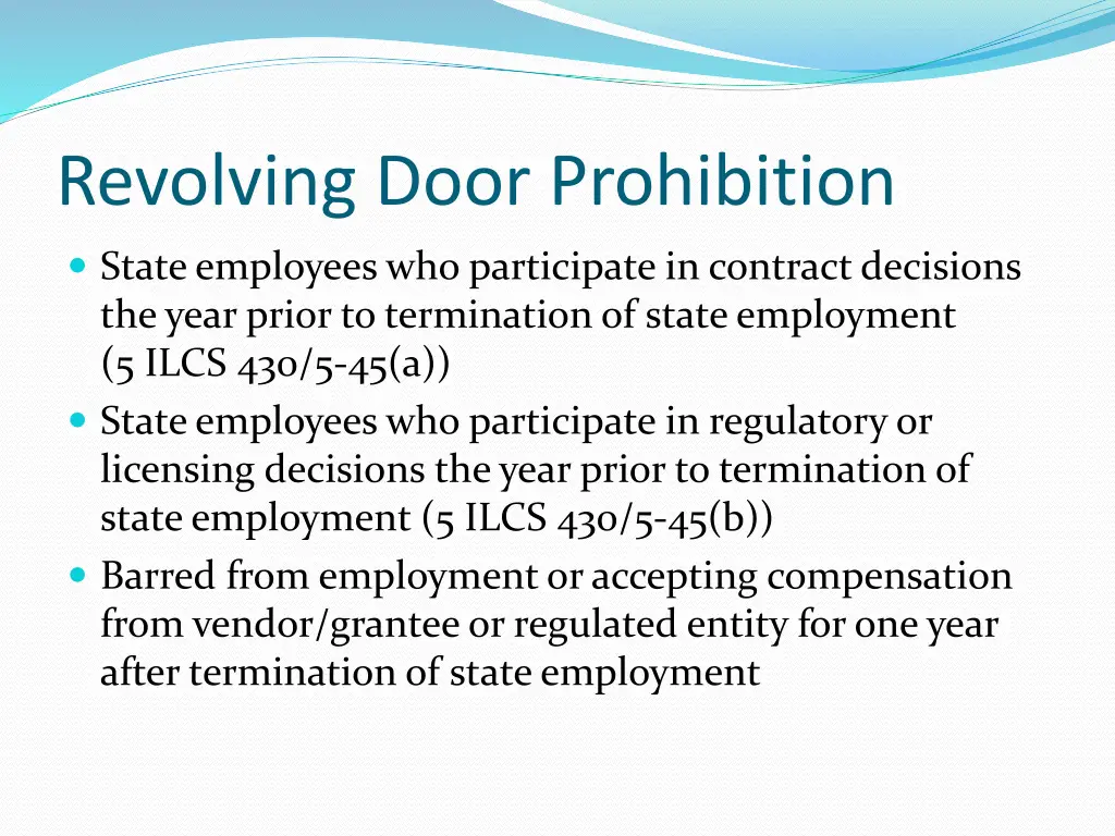 revolving door prohibition