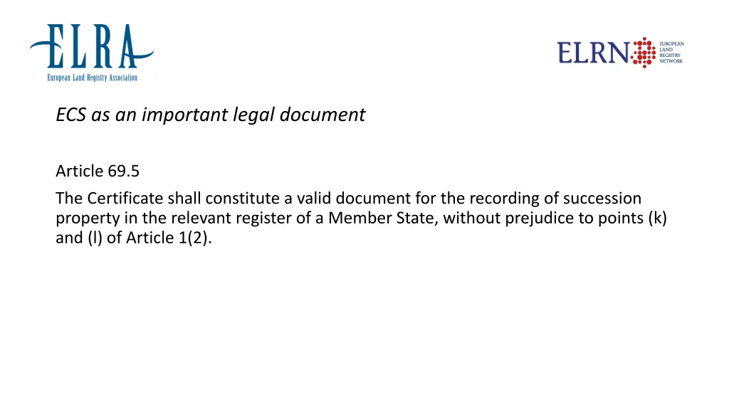 ecs as an important legal document