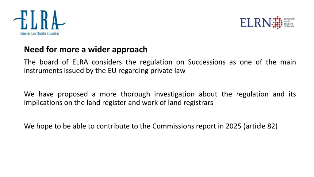need for more a wider approach
