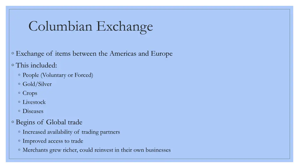 columbian exchange