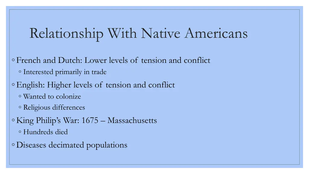 relationship with native americans