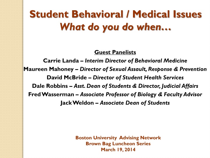 student behavioral medical issues what