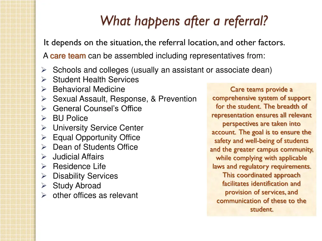 what happens after a referral