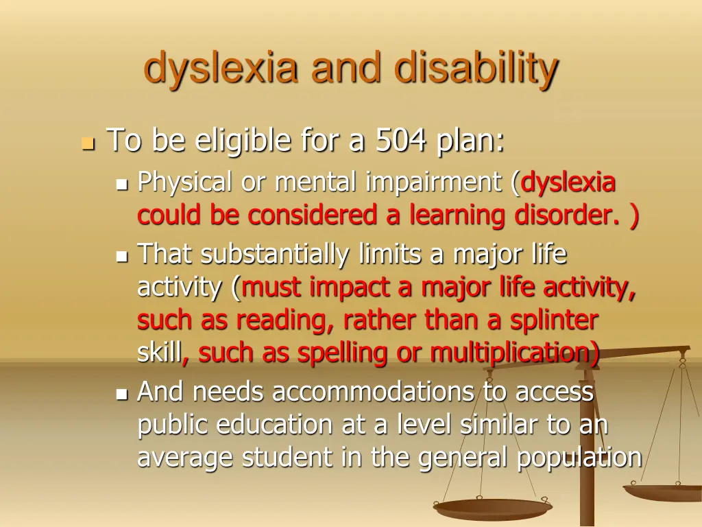 dyslexia and disability
