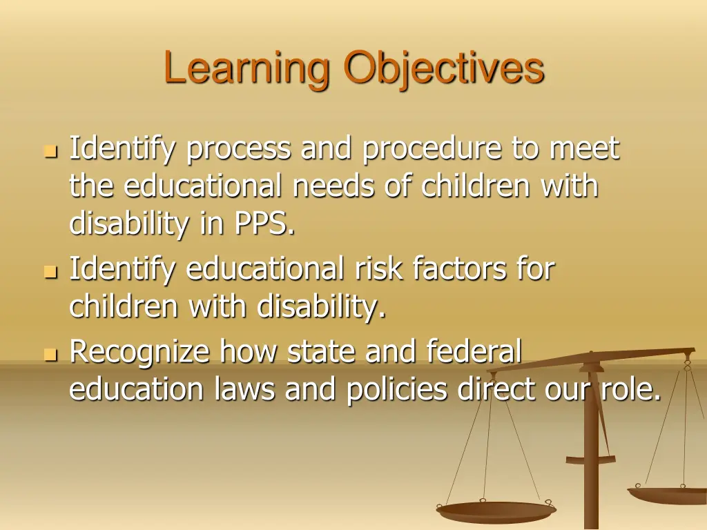 learning objectives