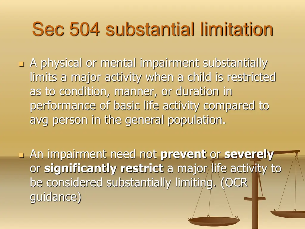 sec 504 substantial limitation