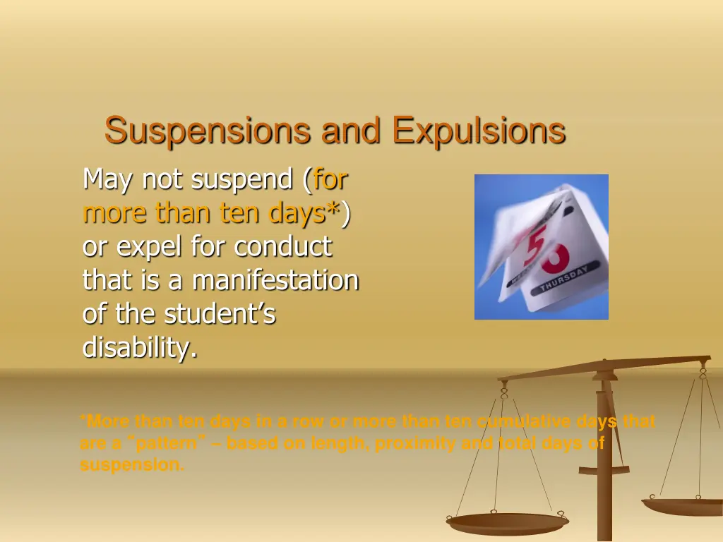 suspensions and expulsions may not suspend
