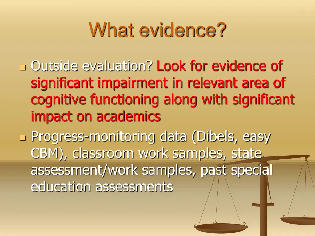what evidence