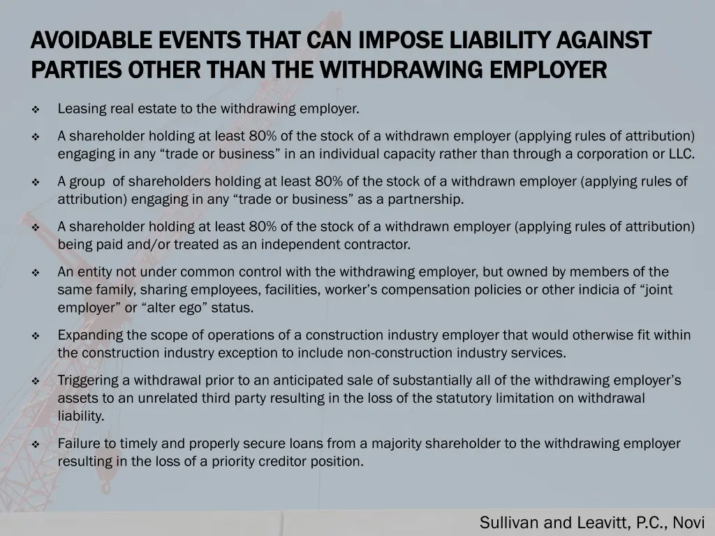 avoidable events that can impose liability