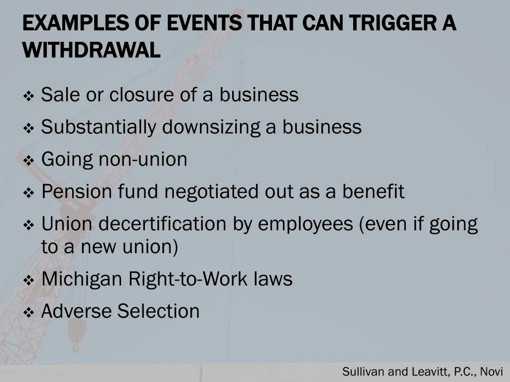 examples of events that can trigger a examples