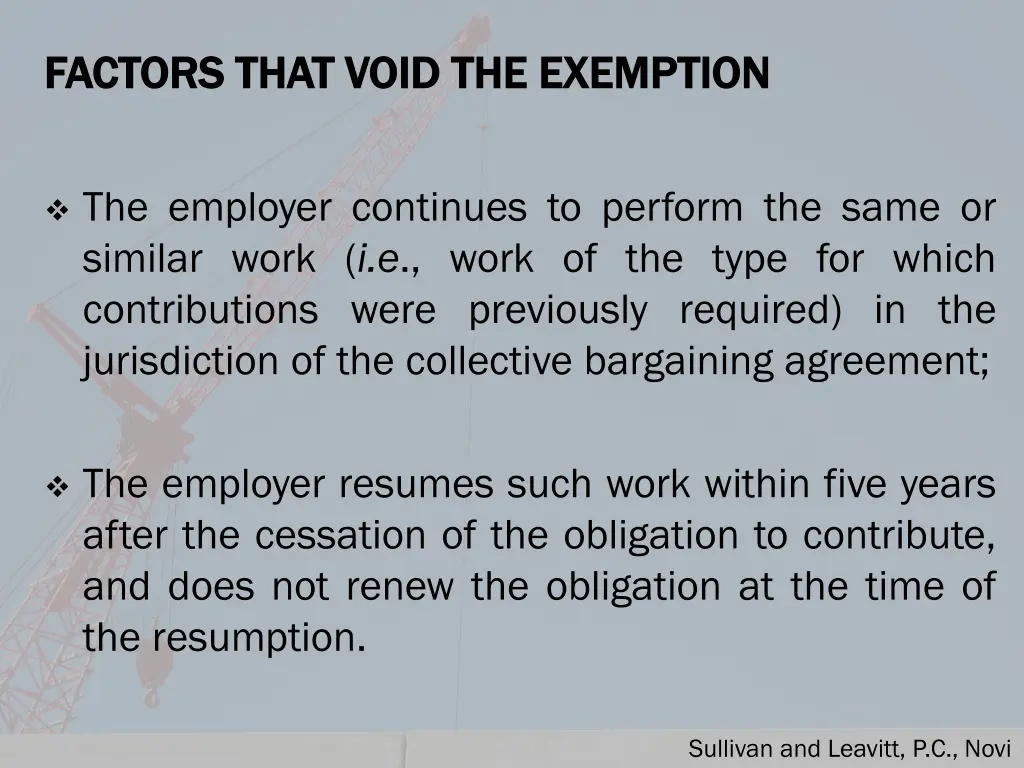 factors that void the exemption factors that void