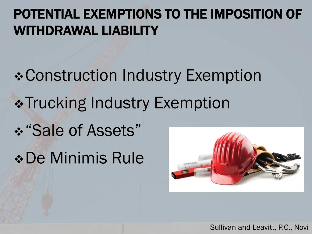 potential exemptions to the imposition