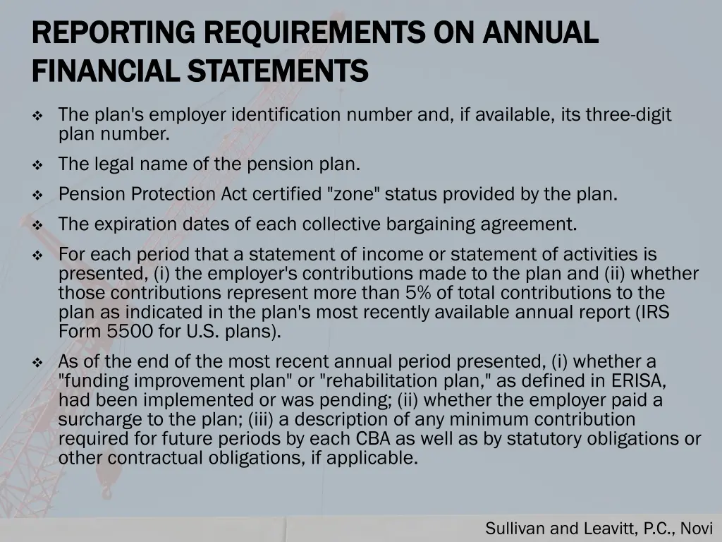 reporting requirements on annual reporting