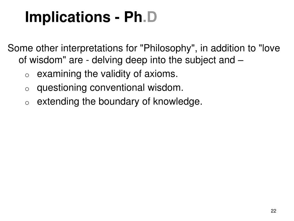 implications ph d