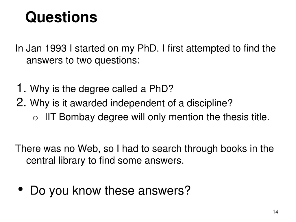 questions