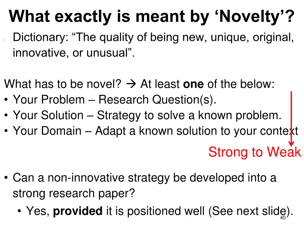 what exactly is meant by novelty