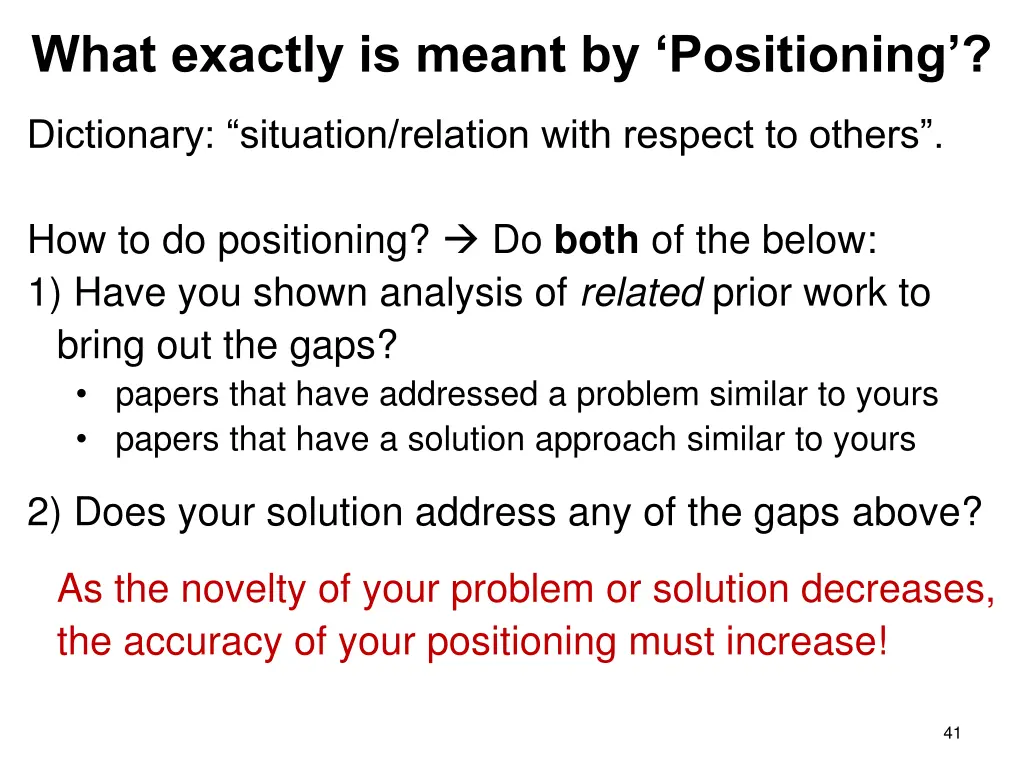 what exactly is meant by positioning