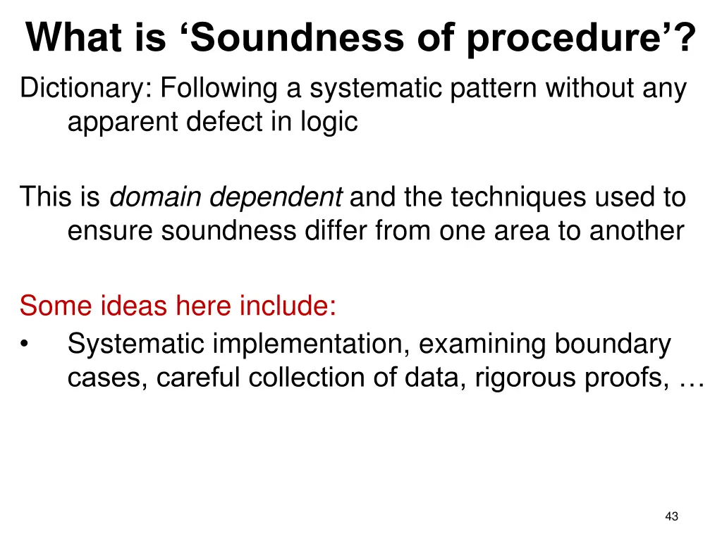 what is soundness of procedure dictionary