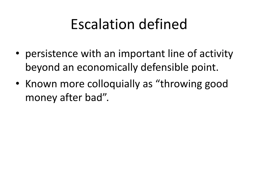 escalation defined