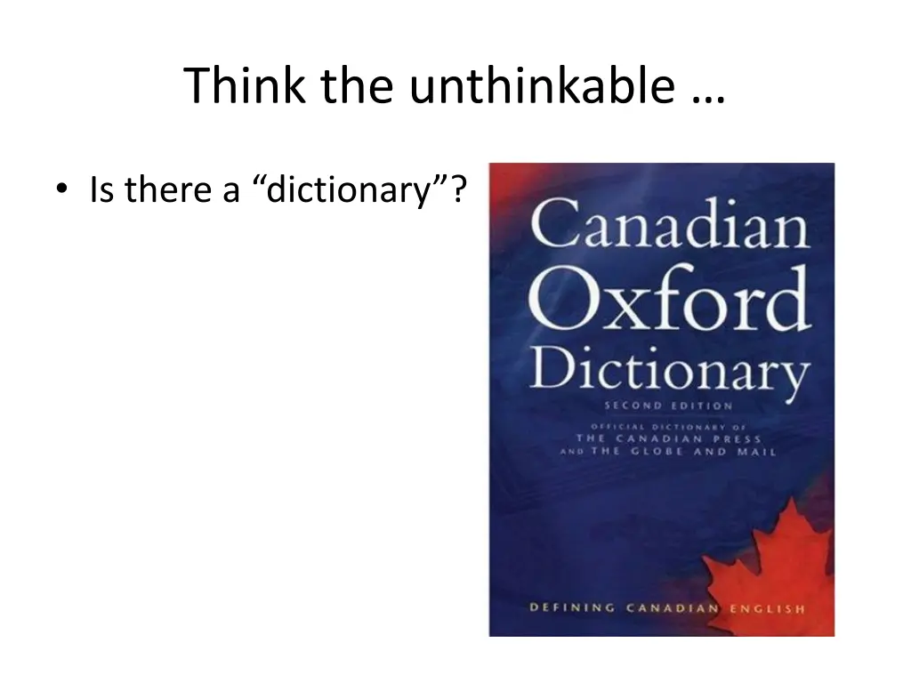 think the unthinkable