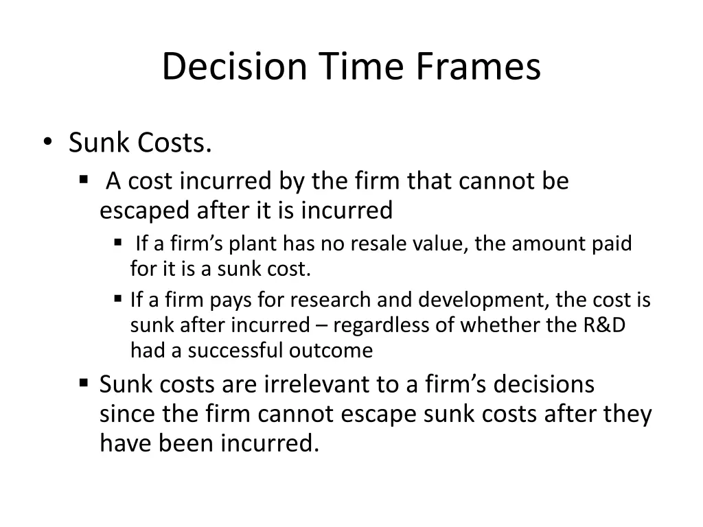 decision time frames