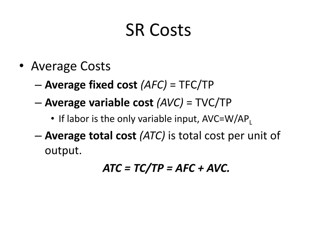 sr costs 1