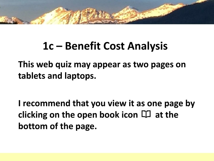 1c benefit cost analysis