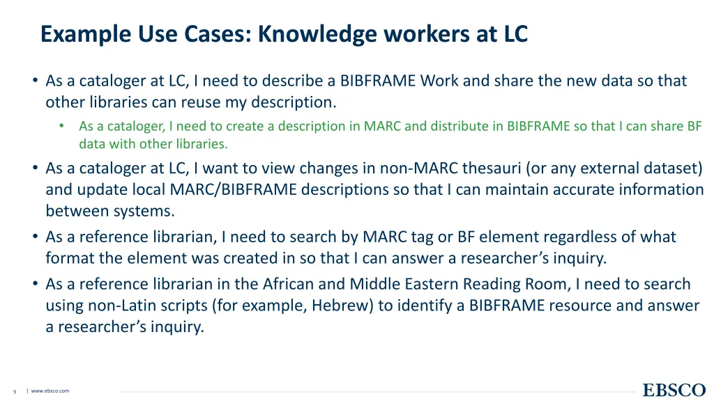 example use cases knowledge workers at lc