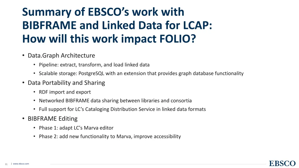 summary of ebsco s work with bibframe and linked