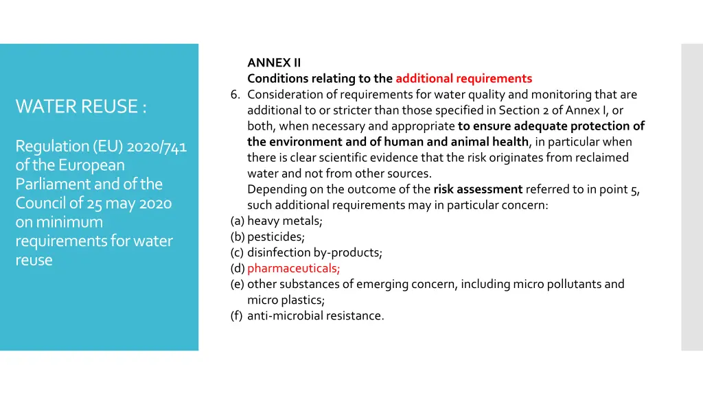 annex ii conditions relating to the additional