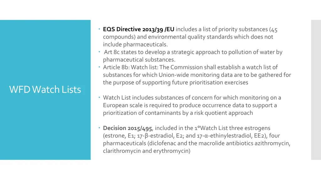 eqs directive 2013 39 eu includes a list 1
