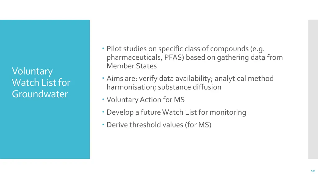 pilot studies on specific class of compounds