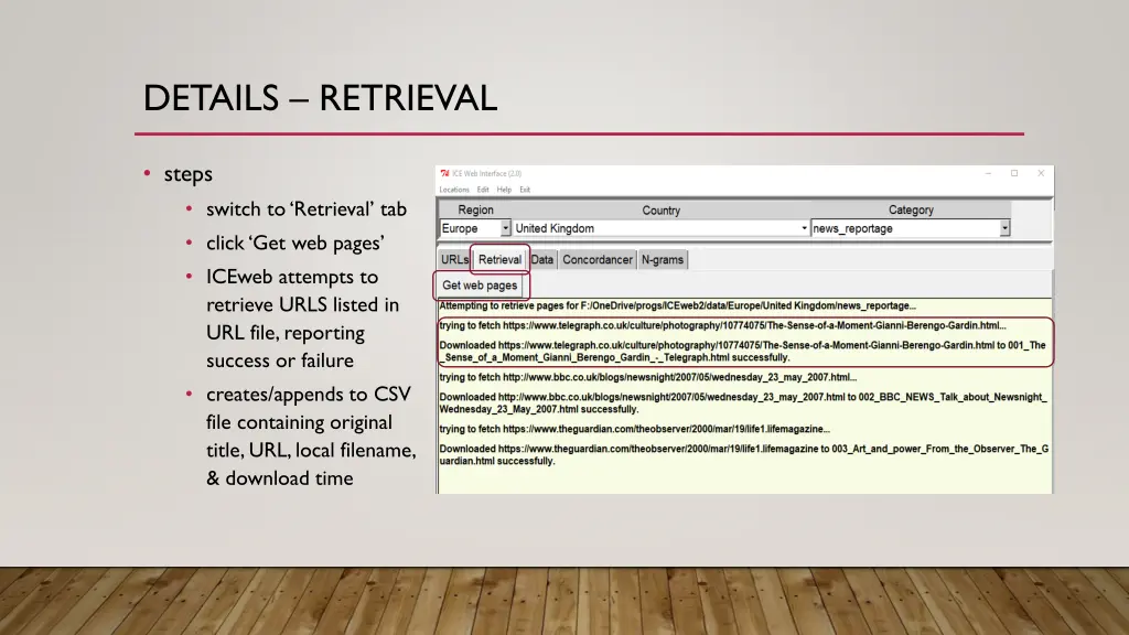 details retrieval