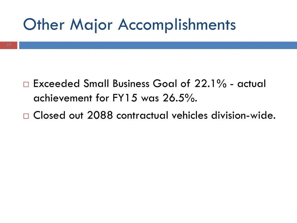 other major accomplishments