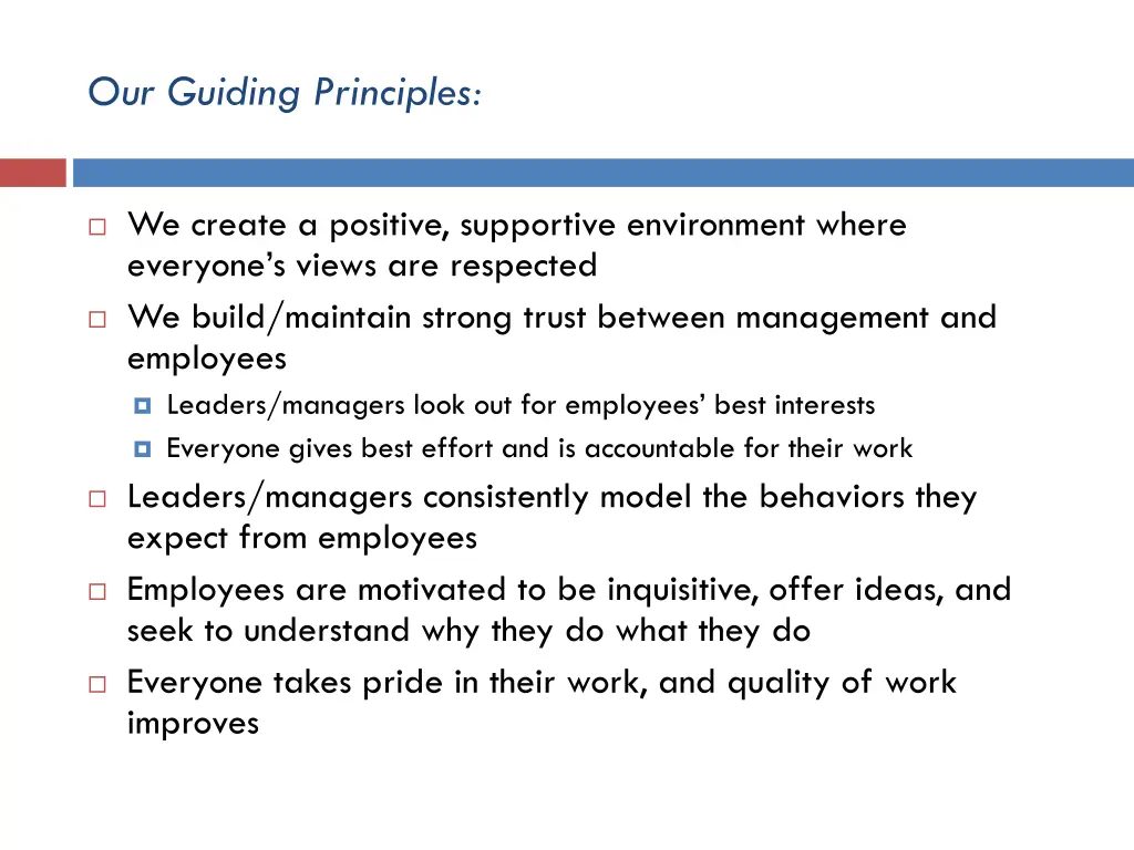 our guiding principles