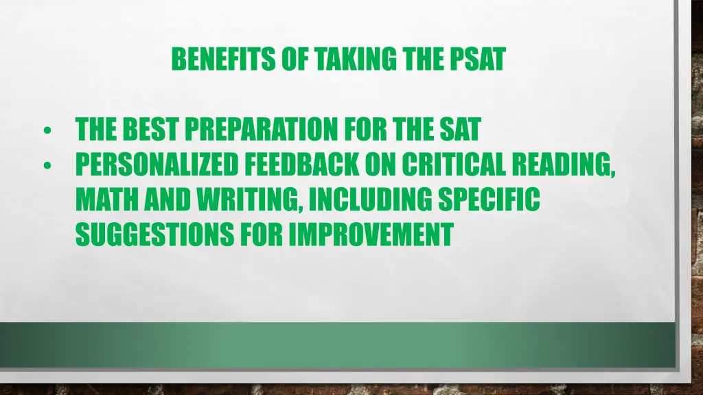 benefits of taking the psat