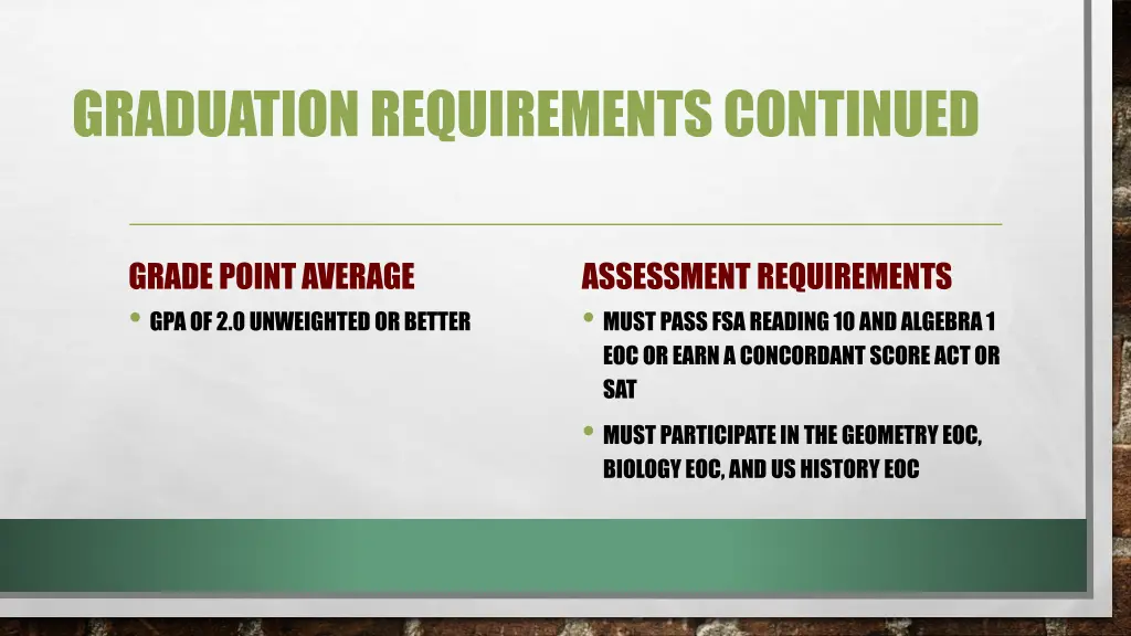 graduationrequirements continued