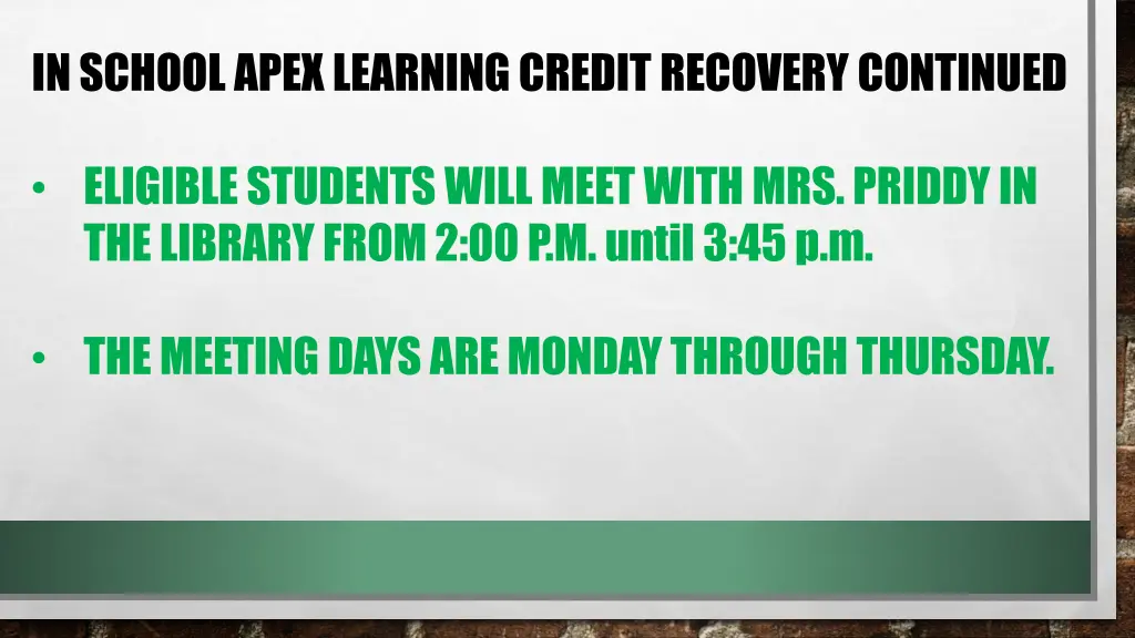in school apex learning credit recovery continued 1