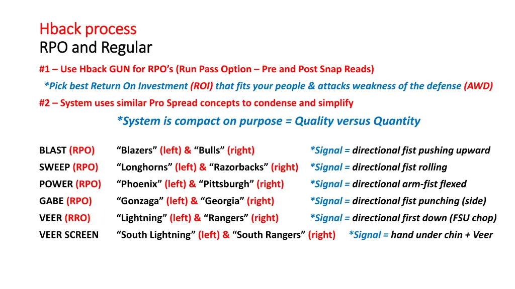 hback hback process process rpo and regular