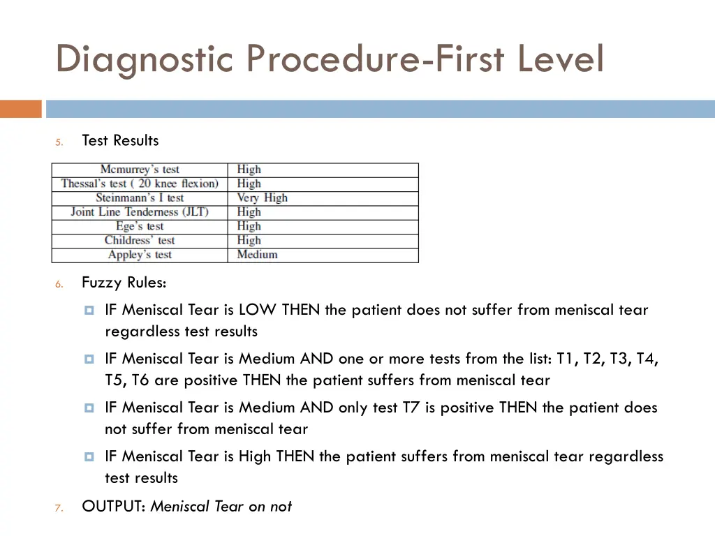 diagnostic procedure first level 1