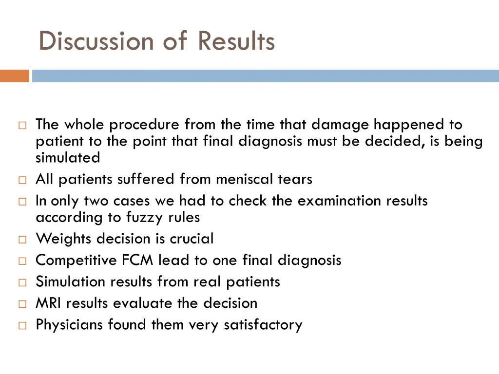 discussion of results