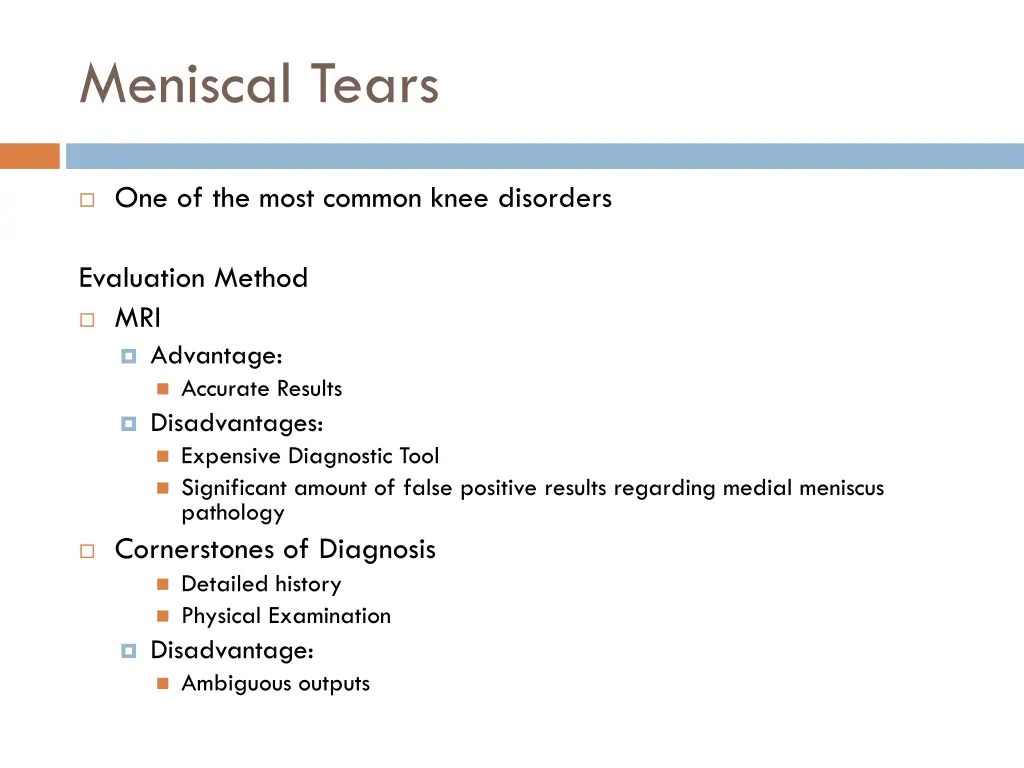 meniscal tears