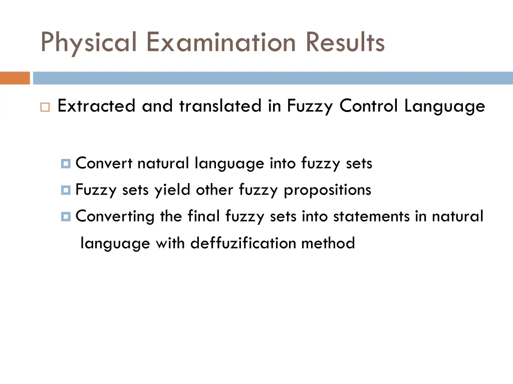 physical examination results