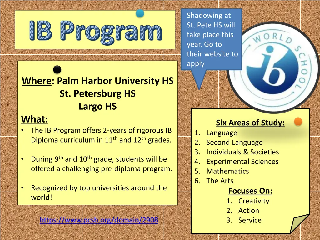 shadowing at st pete hs will take place this year