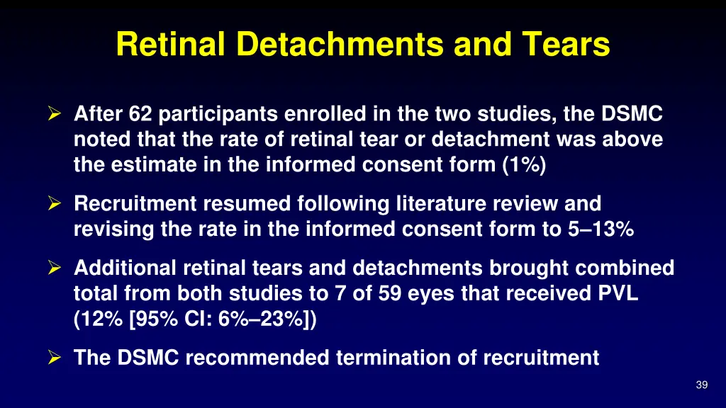 retinal detachments and tears