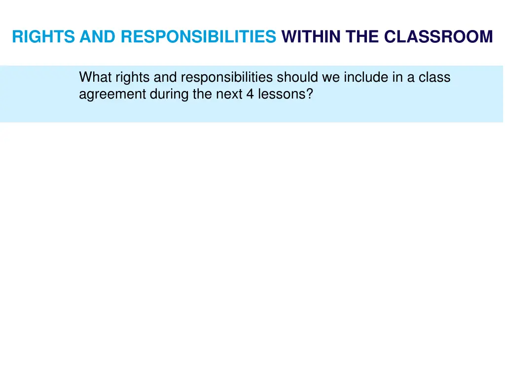 rights and responsibilities within the classroom